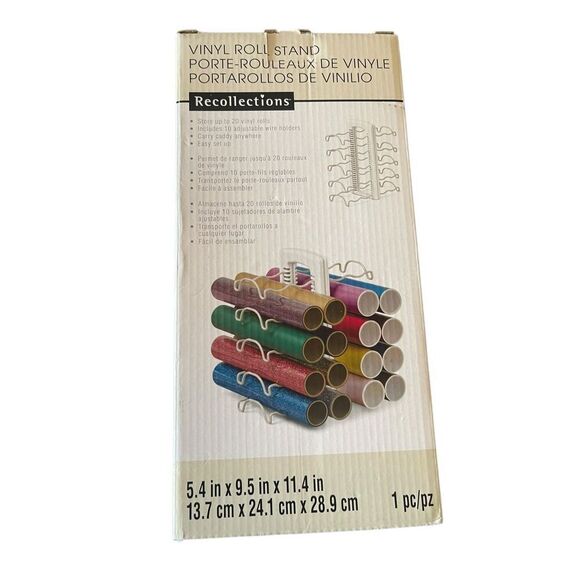 NEW Recollections Home Multi-Color Storage Rack Vinyl Roll Stand Organizer - Picture 4 of 5